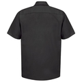 Workwear Outfitters Mens's Short Sleeve Indust. Work Shirt Black, 5XL SP24BK-SS-5XL